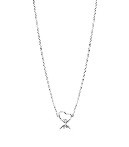 Collar Corazón de Amor Asimétrico 397797CZ-45