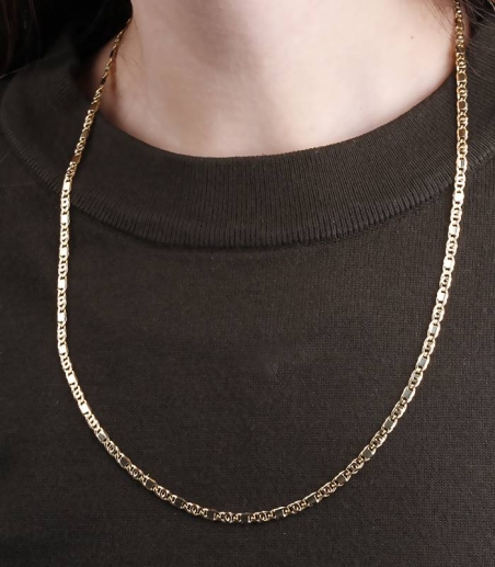 Cadena oro 18k eslabón macizo 60cm "Gergia"