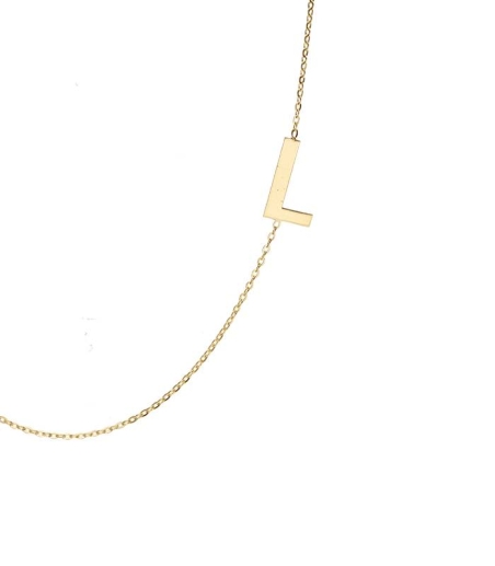 Gargantilla Glam Letra "L" oro 18k