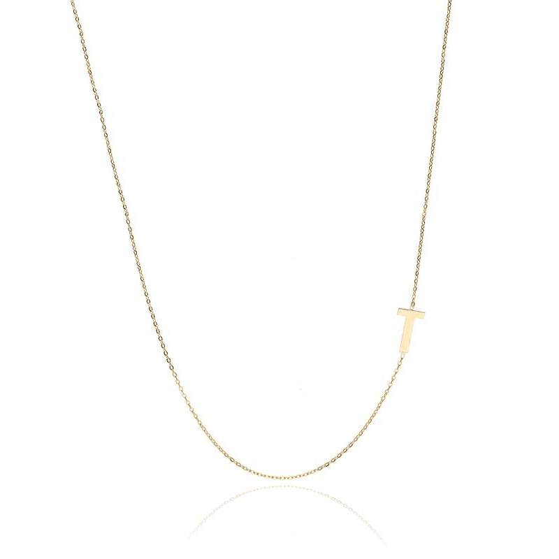 Gargantilla Glam Letra "T" oro 18k