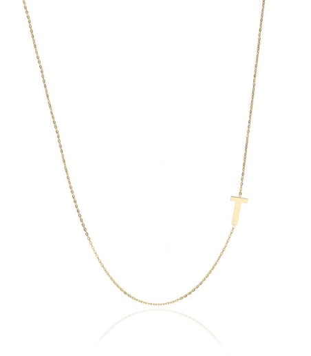 Gargantilla Glam Letra "T" oro 18k