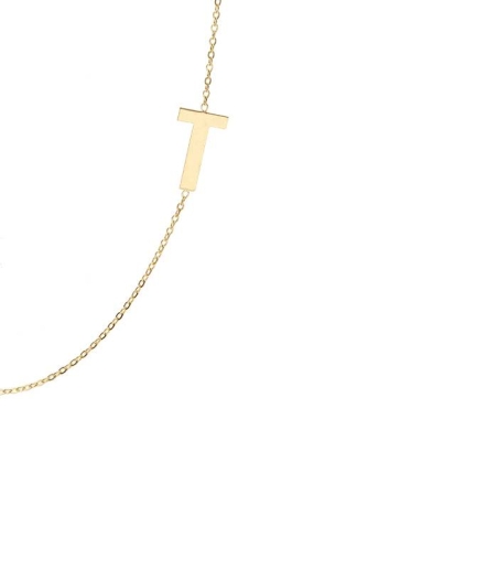 Gargantilla Glam Letra "T" oro 18k