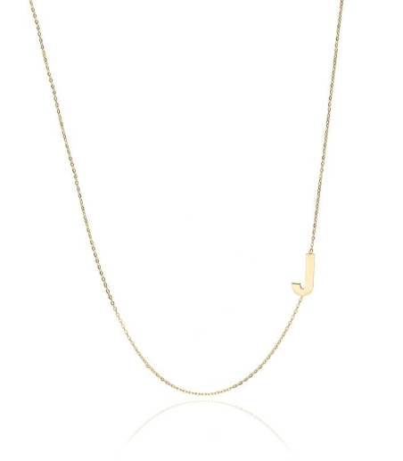 Gargantilla Glam Letra "J" oro 18k