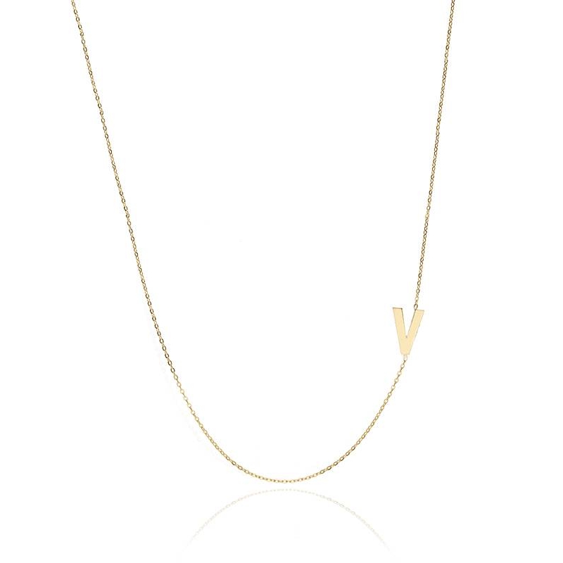 Gargantilla Glam Letra "V" oro 18k