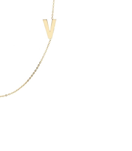 Gargantilla Glam Letra "V" oro 18k