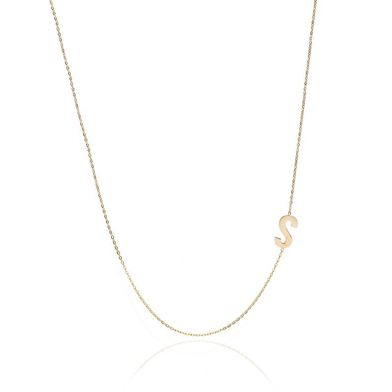 Gargantilla Glam Letra "S" oro 18k