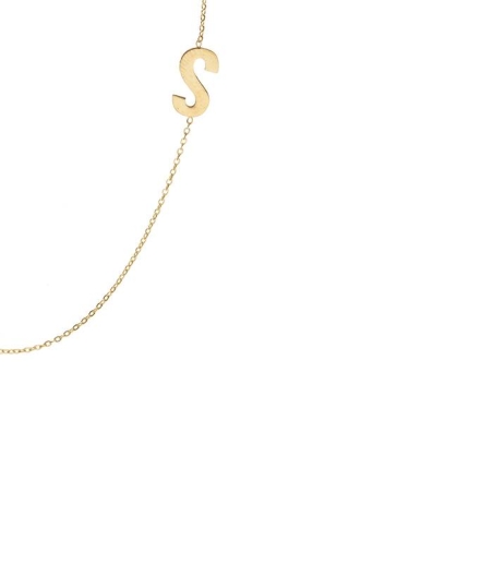 Gargantilla Glam Letra "S" oro 18k