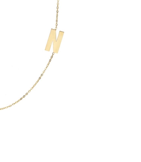 Gargantilla Glam Letra "N" oro 18k