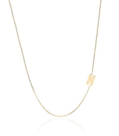 Gargantilla Glam Letra "N" oro 18k
