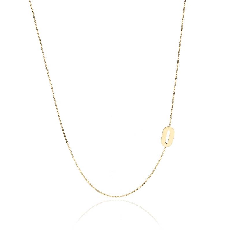 Gargantilla Glam Letra "O" oro 18k