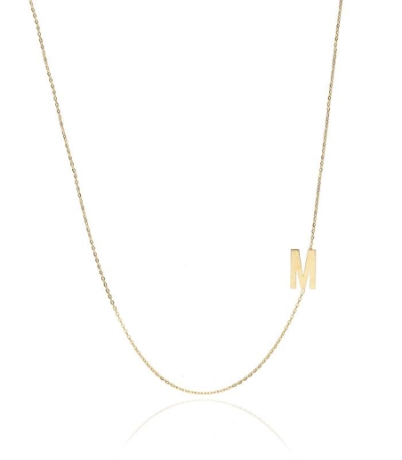 Gargantilla Glam Letra "M" oro 18k