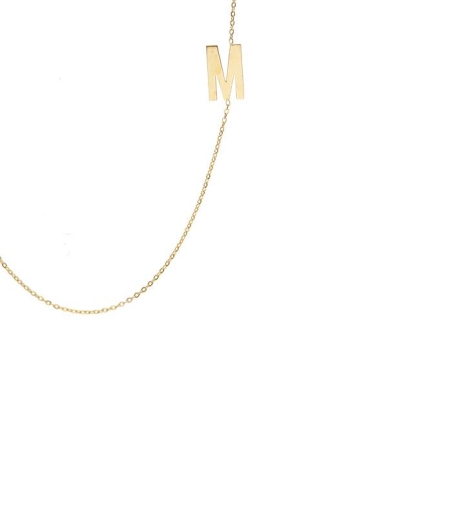 Gargantilla Glam Letra "M" oro 18k