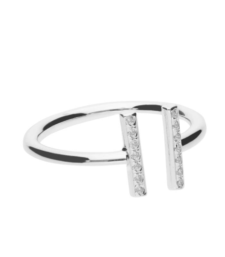 Anillo "Stiky" en plata de primera ley y circonitas