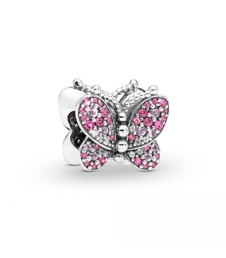 Charm en plata de ley Mariposa Rosa Deslumbrante 797882NCCMX