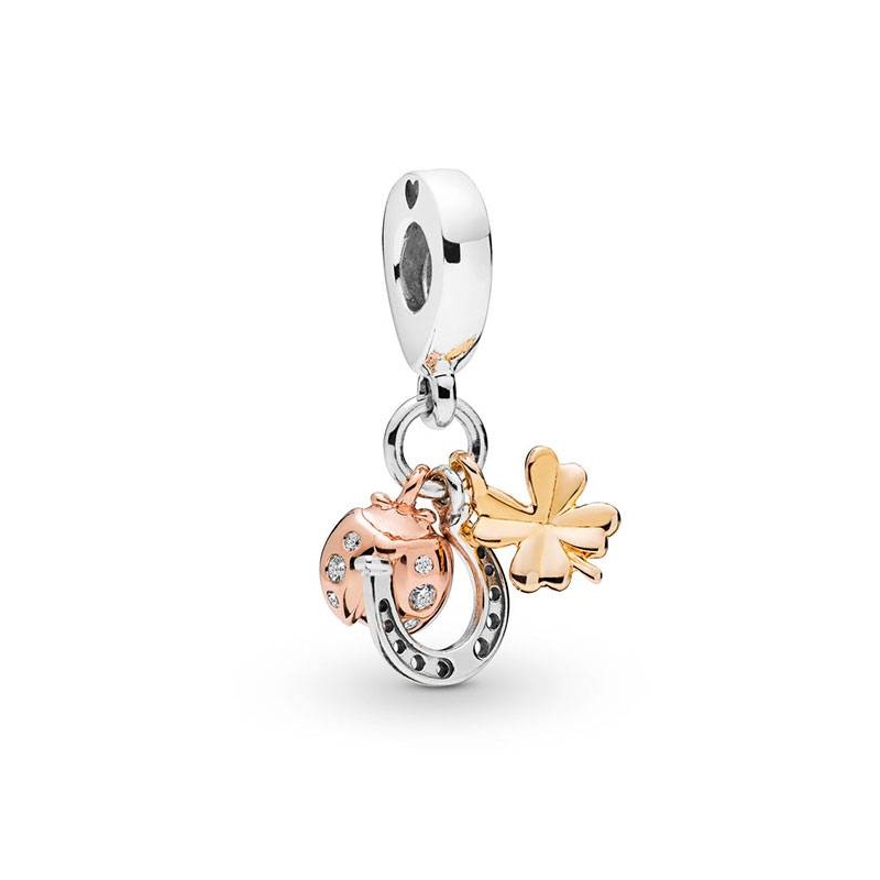 Charm colgante Herradura, Trébol y Mariquita 797852CZ