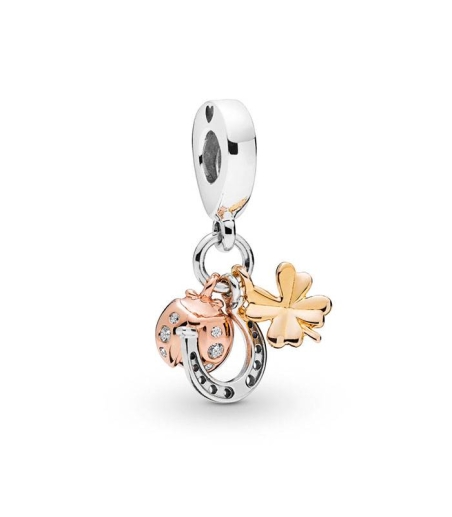 Charm colgante Herradura, Trébol y Mariquita 797852CZ