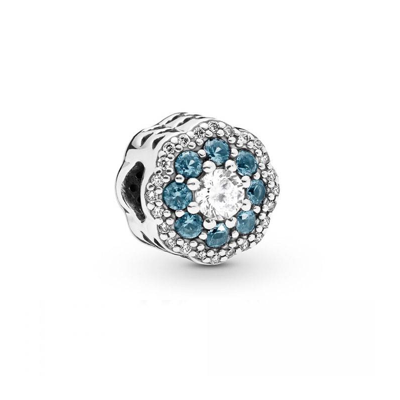 Charm en plata de ley Flor Azul Brillante 797851NMB