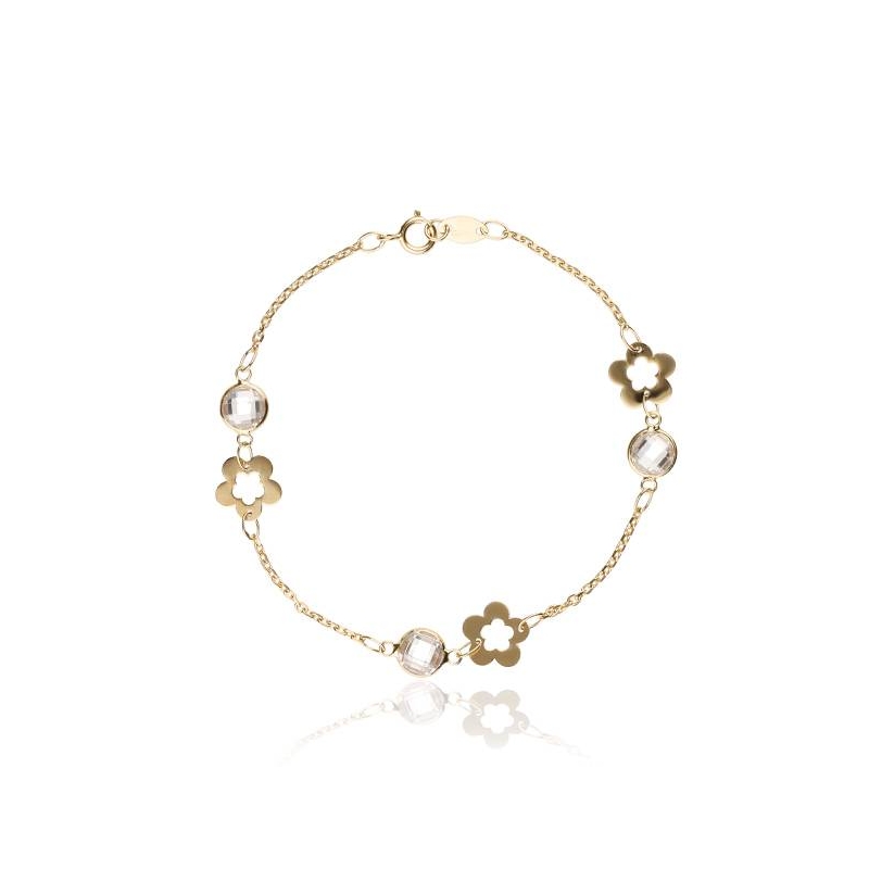 Pulsera "Muffin" Oro 18k. y circonitas