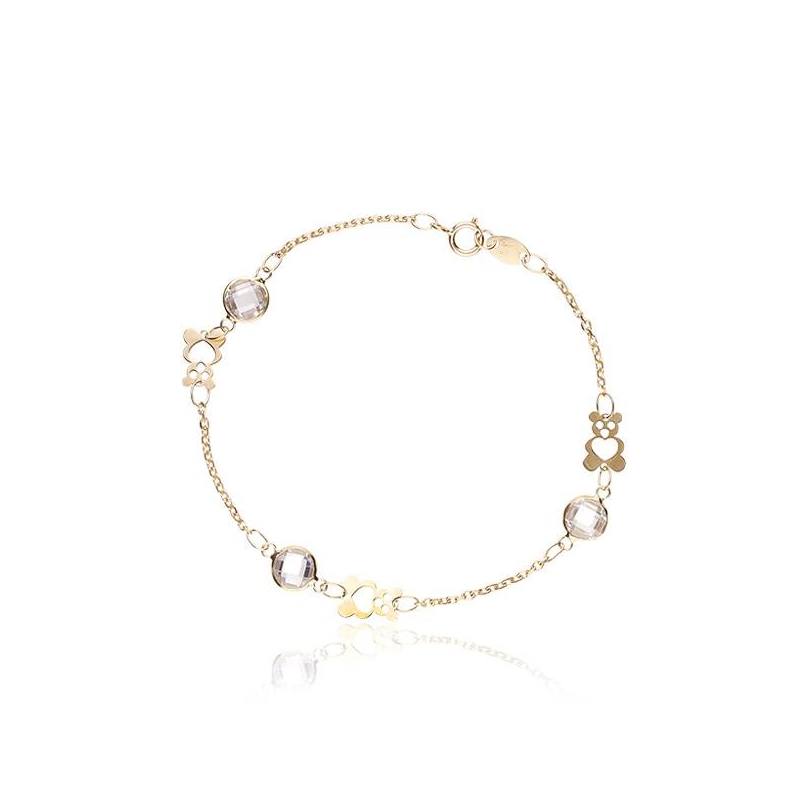 Pulsera "Muffin" Oro 18k. y circonitas