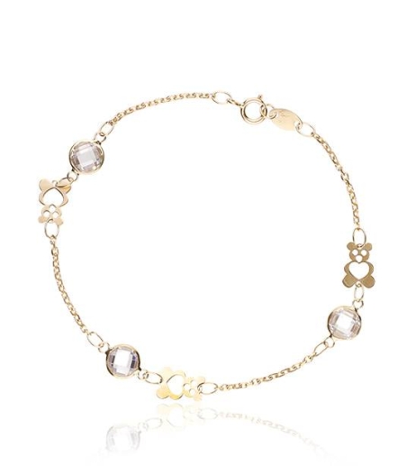 Pulsera "Muffin" Oro 18k. y circonitas