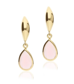 Pendientes "Florish" Oro 18k Piedra Rosa