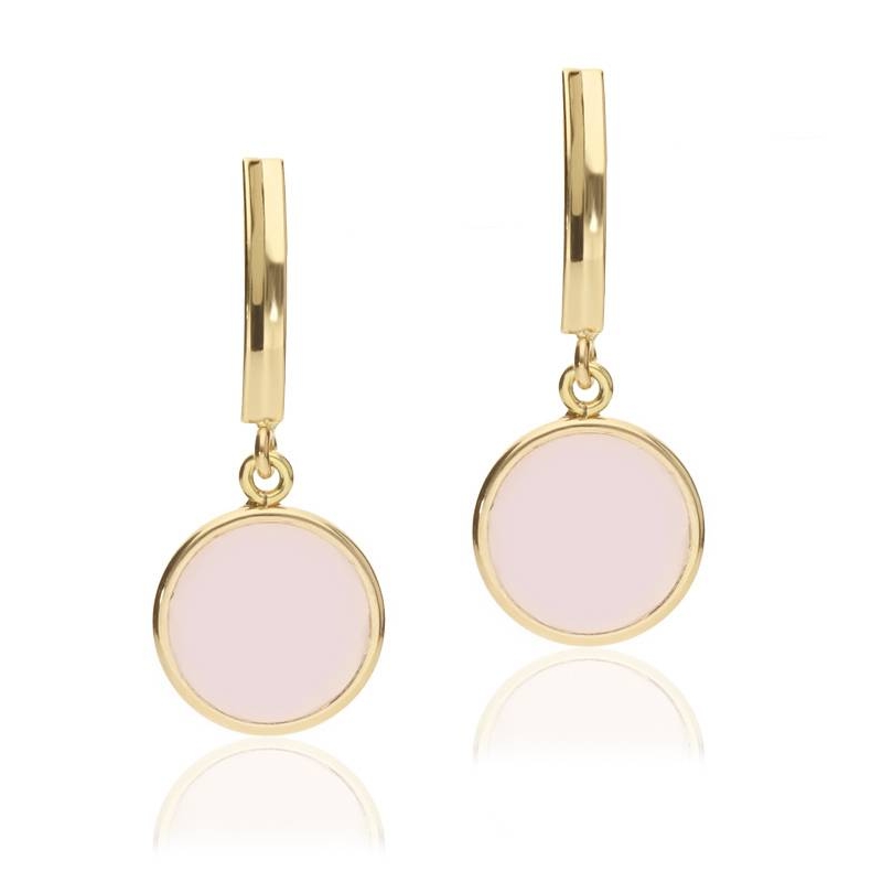 Pendientes "Florish" Oro 18k y Piedra Rosa