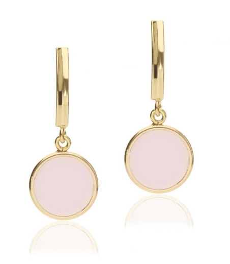 Pendientes "Florish" Oro 18k y Piedra Rosa