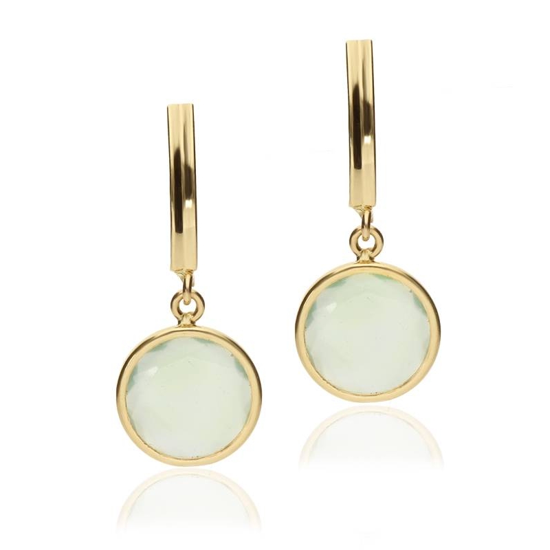 Pendientes "Florish" Oro 18k y Piedra Verde