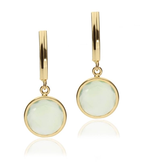 Pendientes "Florish" Oro 18k y Piedra Verde