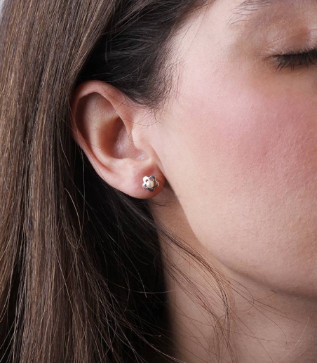Pendientes Flor y Perlas de Plata