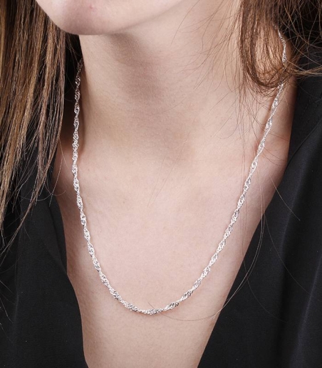 Cadena Plata de ley 50 cm "Singapur"