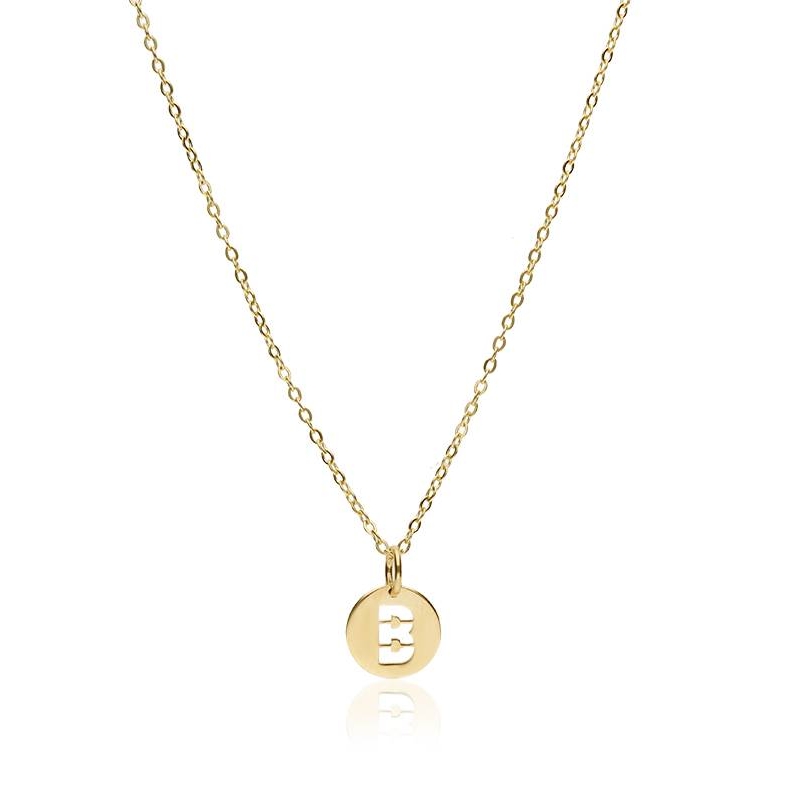 Gargantilla "Moon Letter" Letra "B" oro 18k