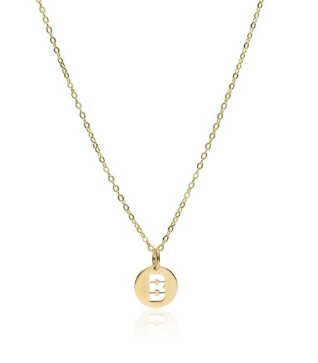 Gargantilla "Moon Letter" Letra "B" oro 18k