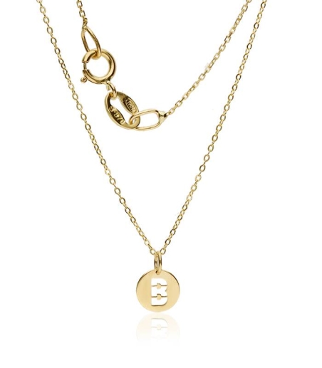 Gargantilla "Moon Letter" Letra "B" oro 18k