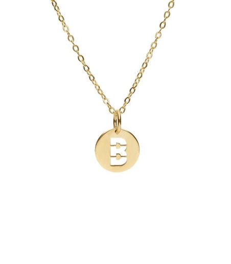 Gargantilla "Moon Letter" Letra "B" oro 18k