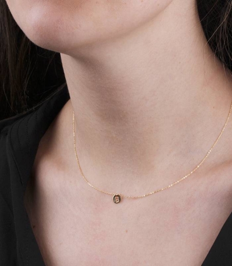 Gargantilla "Moon Letter" Letra "B" oro 18k