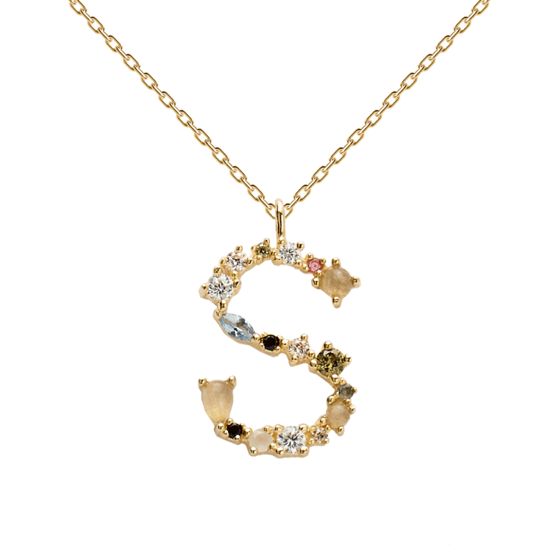 Collar Plata Baño de oro PDPAOLA Letra S CO01-114-U Collar Plata Baño de oro PDPAOLA Letra S CO01-114-U