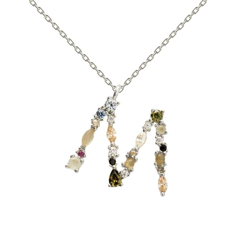 Collar Plata PDPAOLA Letra M CO02-096-U Collar Plata PDPAOLA Letra M CO02-096-U