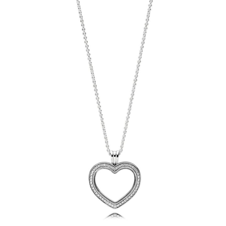 Colgante Locket en plata de ley Corazón Brillante 397230CZ-60