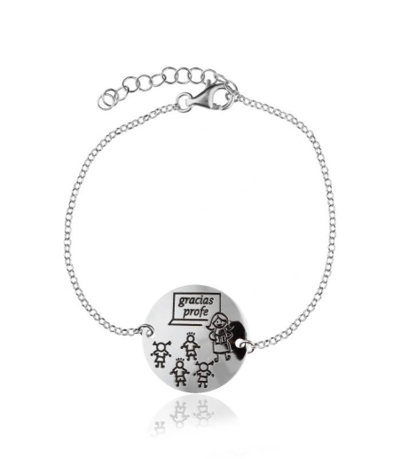 Pulsera "Gracias Profe " Plata de Ley