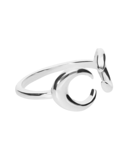 Anillo "Two Moons" en plata de primera ley