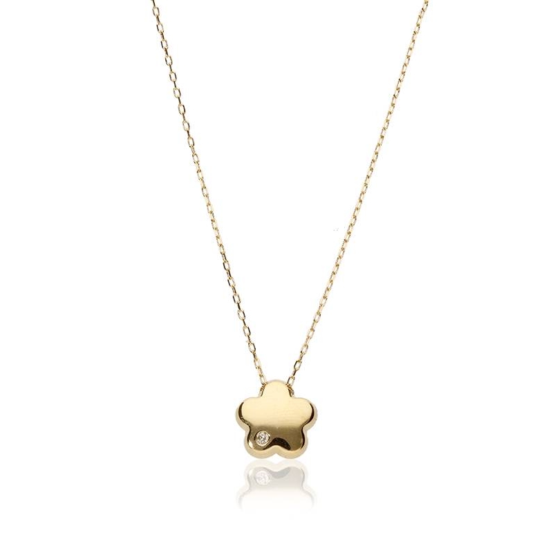 Gargantilla Oro 18k y diamante 0.015cts "Tamanar"