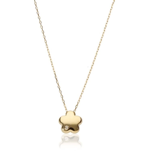 Gargantilla Oro 18k y diamante 0.015cts "Tamanar"