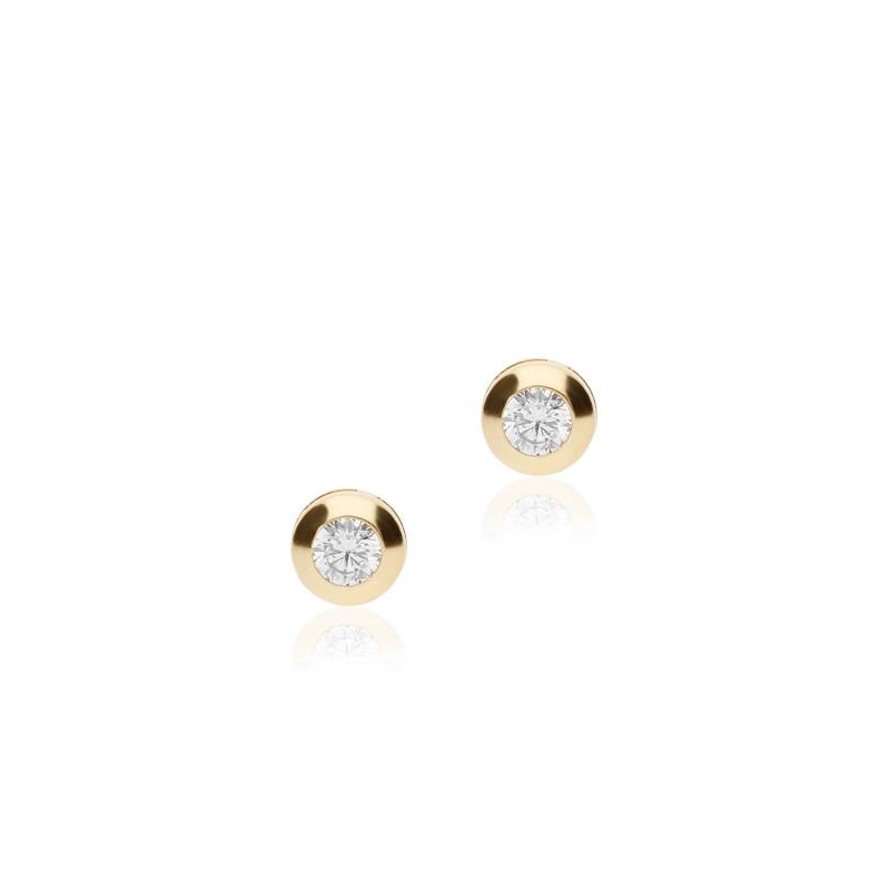 Pendientes Chatón "Girl Love" Oro 18k y circonita