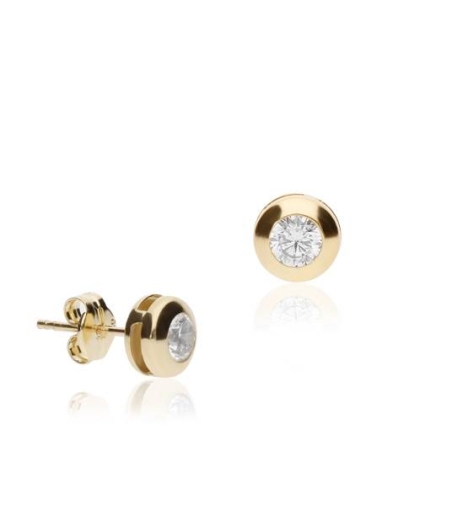 Pendientes Chatón "Girl Love" Oro 18k y circonita