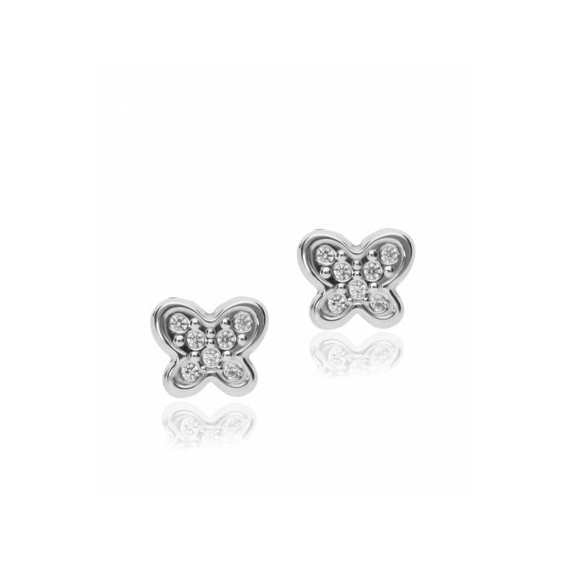 Pendientes Oro Blanco Mariposas