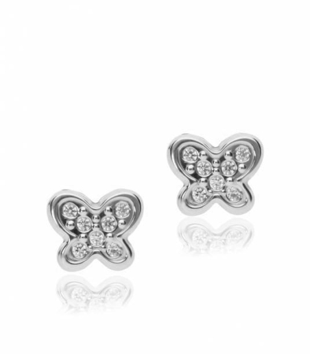 Pendientes Oro Blanco Mariposas