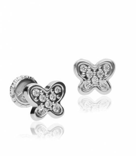 Pendientes Oro Blanco Mariposas