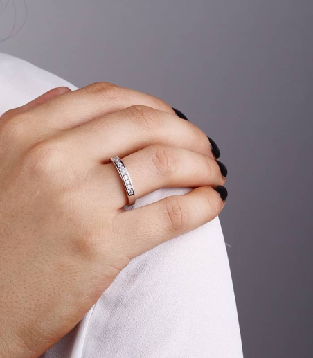 Anillo "Lis" 10 Diamantes 0.20cts. Oro Blanco