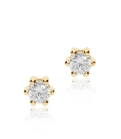 Pendientes Oro 18k y circonita 4mm "Only"